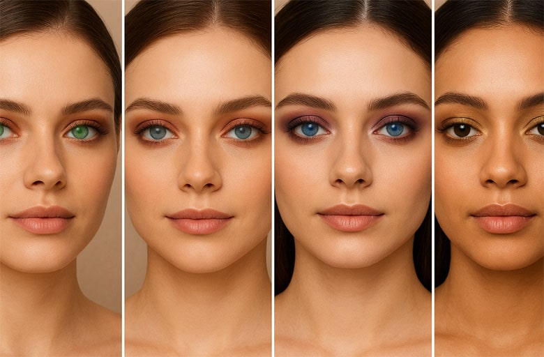 انتخاب رنگ سایه بر اساس رنگ چشم